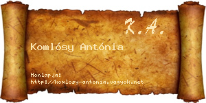 Komlósy Antónia névjegykártya