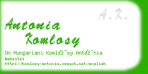 antonia komlosy business card